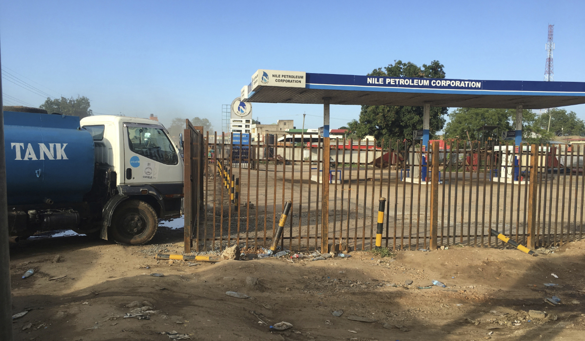 A truck waits outside a closed petrol station of the Nile Petroleum Corporation in Juba, South Sudan. (AP file photo)