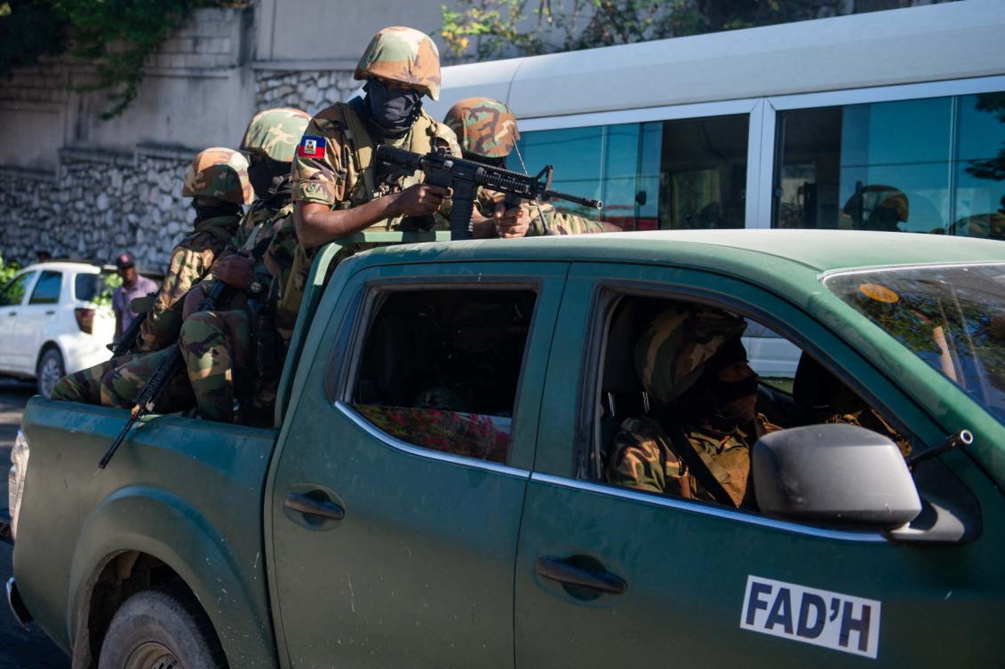 Members of the Armed Forces of Haiti patrol in Petion-Ville, a suburb of Port-au-Prince, Haiti, on November 19, 2024. (File/AFP)