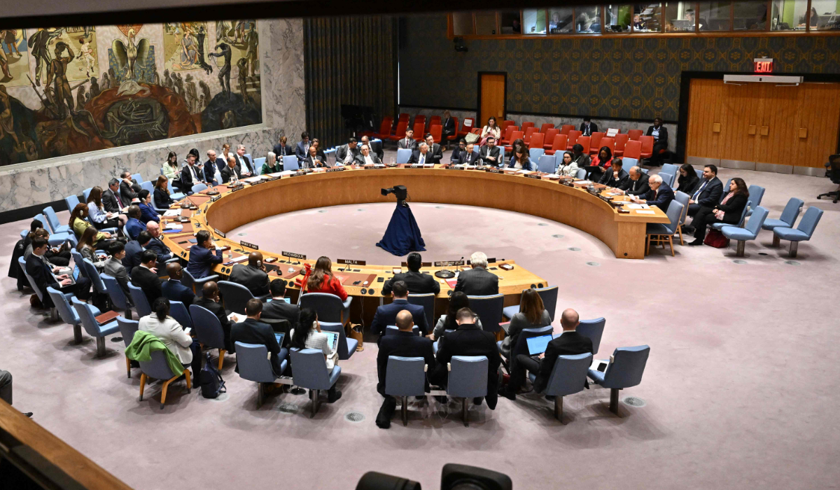 The UN Security Council meets to discuss the situation in the Middle East on November 18, 2024, at UN headquarters in New York City. (AFP)