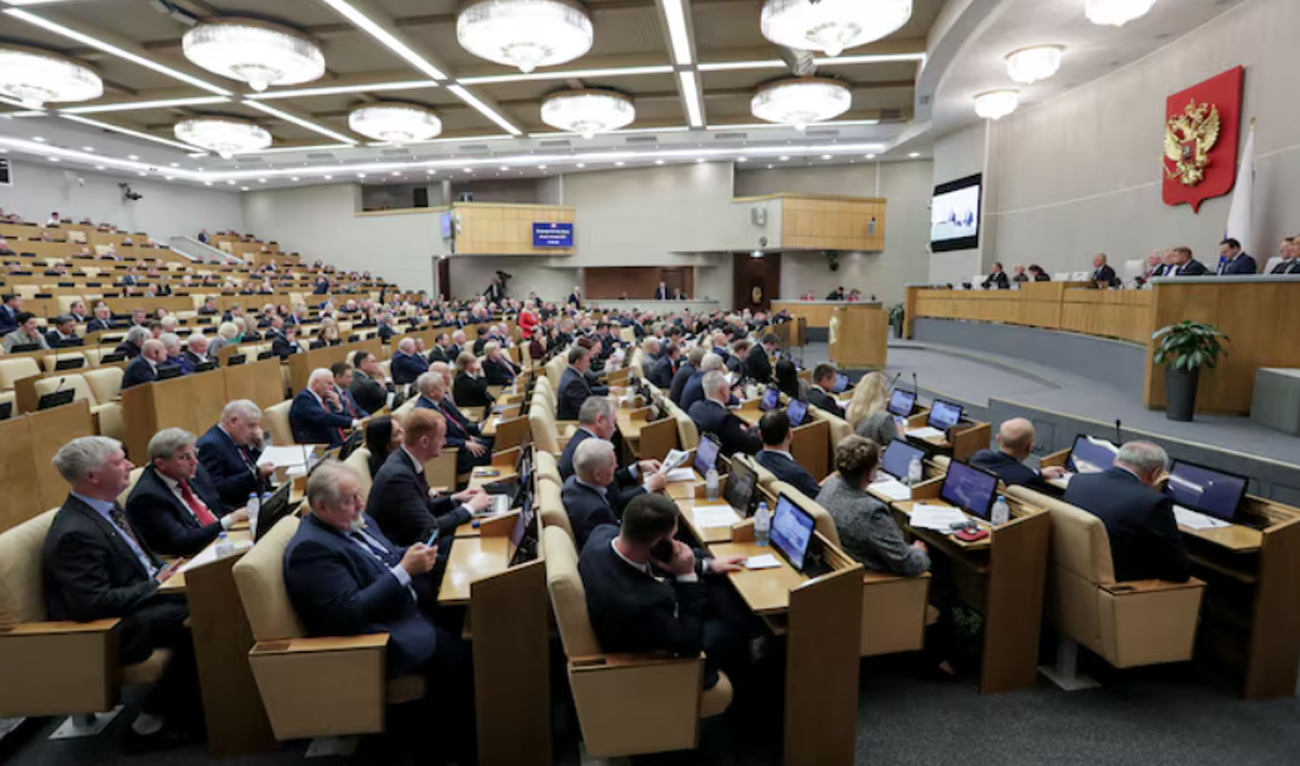 Members of the State Duma, the lower house of parliament, attend a plenary session in Moscow, Russia on December 10, 2024. (Handout via REUTERS)