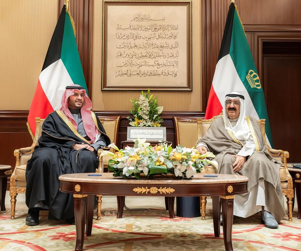 Emir of Kuwait Sheikh Meshal Al-Ahmad Al-Sabah received Prince Turki, the Saudi minister of state, Dec. 10 (SPA)