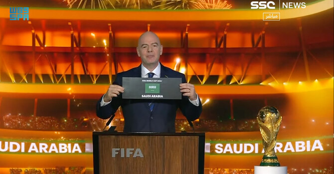 Saudi Arabia has been officially confirmed by FIFA as host of the 2034 World Cup in men’s soccer. (SPA)