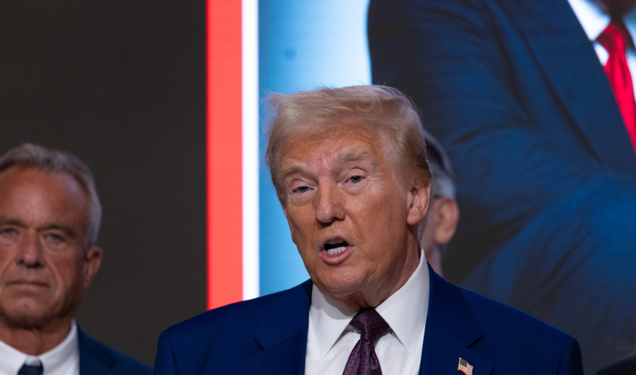 President-elect Donald Trump speaks at a reception at the New York Stock Exchange (NYSE) after being named TIME’s “Person of the Year” for the second time on December 12, 2024 in New York City. (AFP)