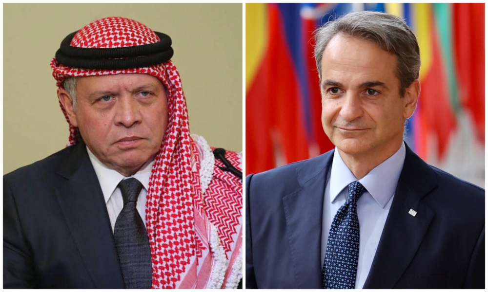 King Abdullah II of Jordan emphasized the importance of regional stability and of coordinated international efforts during a phone call with Greek Prime Minister Kyriakos Mitsotakis on Friday. (Petra/Wikimedia Commons/File Photos)
