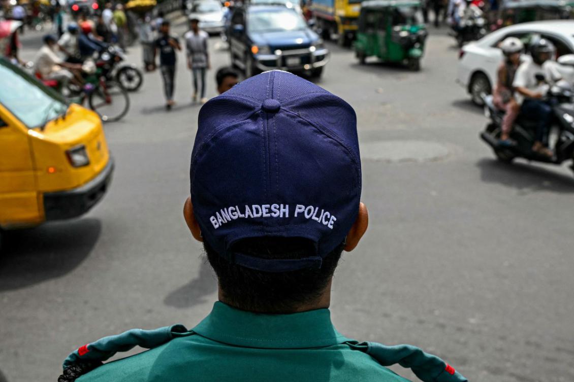 A Bangladeshi police force on duty in Dhaka. (File: AFP)