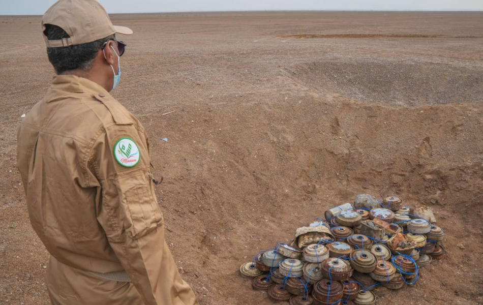 The total included seven anti-personnel mines, 104 anti-tank mines, 1,534 unexploded ordnances and nine explosive devices. (Supplied/Project Masam)