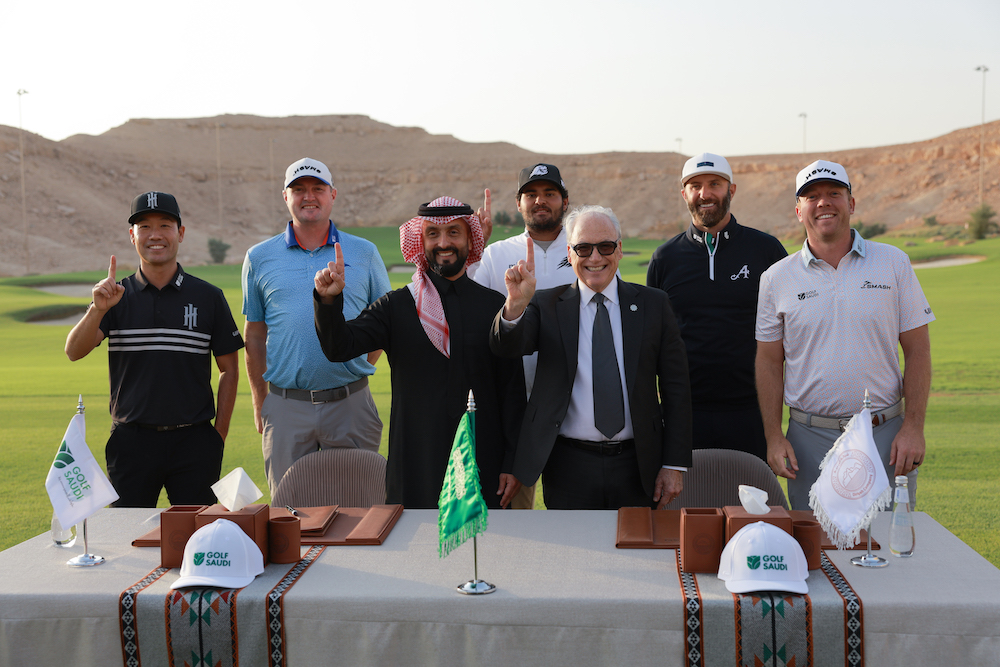 Diriyah Company signed a landmark agreement with Golf Saudi on Sunday to operate the Wadi Safar Signature Golf Course and the Royal Golf Club, set to become key sites within the expansive Diriyah development near Riyadh. (Supplied)