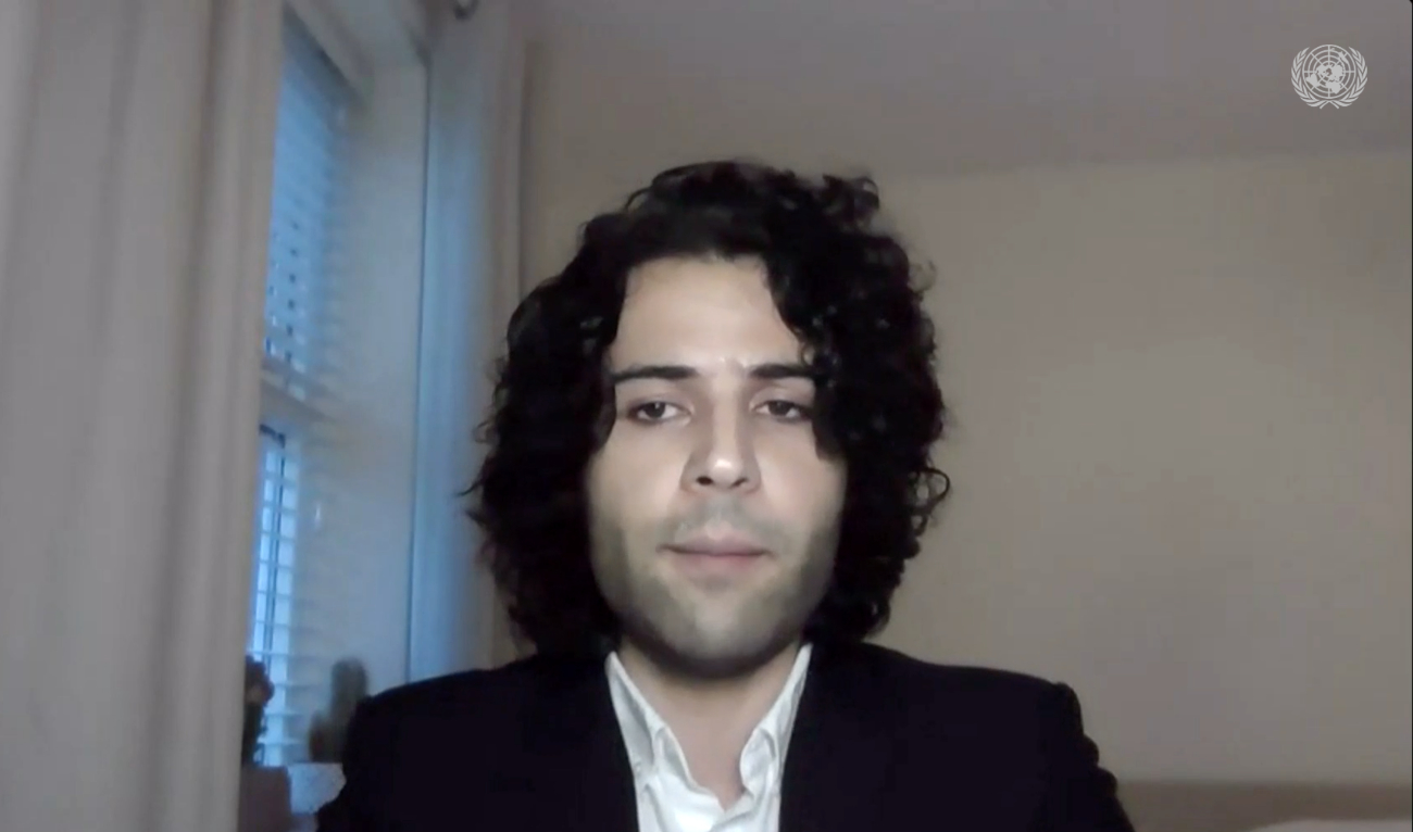Ali Omar, director of Libya Crimes Watch. (Screenshot/UN)