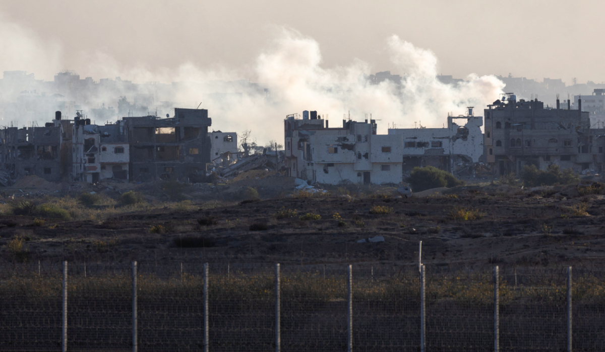Smoke rises from Gaza, amid the ongoing conflict in Gaza between Israel and Hamas, as seen from the Israeli side of the border, December 16, 2024. (REUTERS)