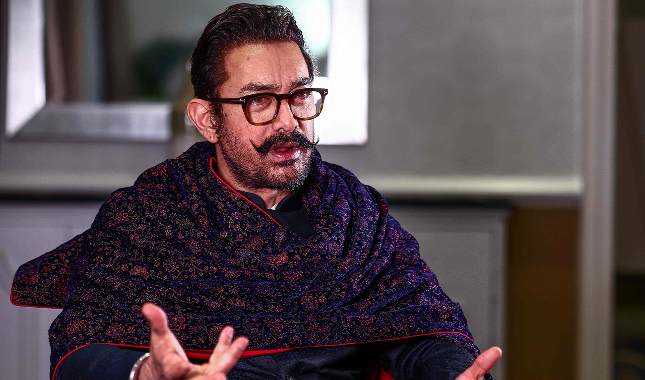 Indian actor Aamir Khan speaks during an interview with AFP in London on December 3, 2024. (AFP)