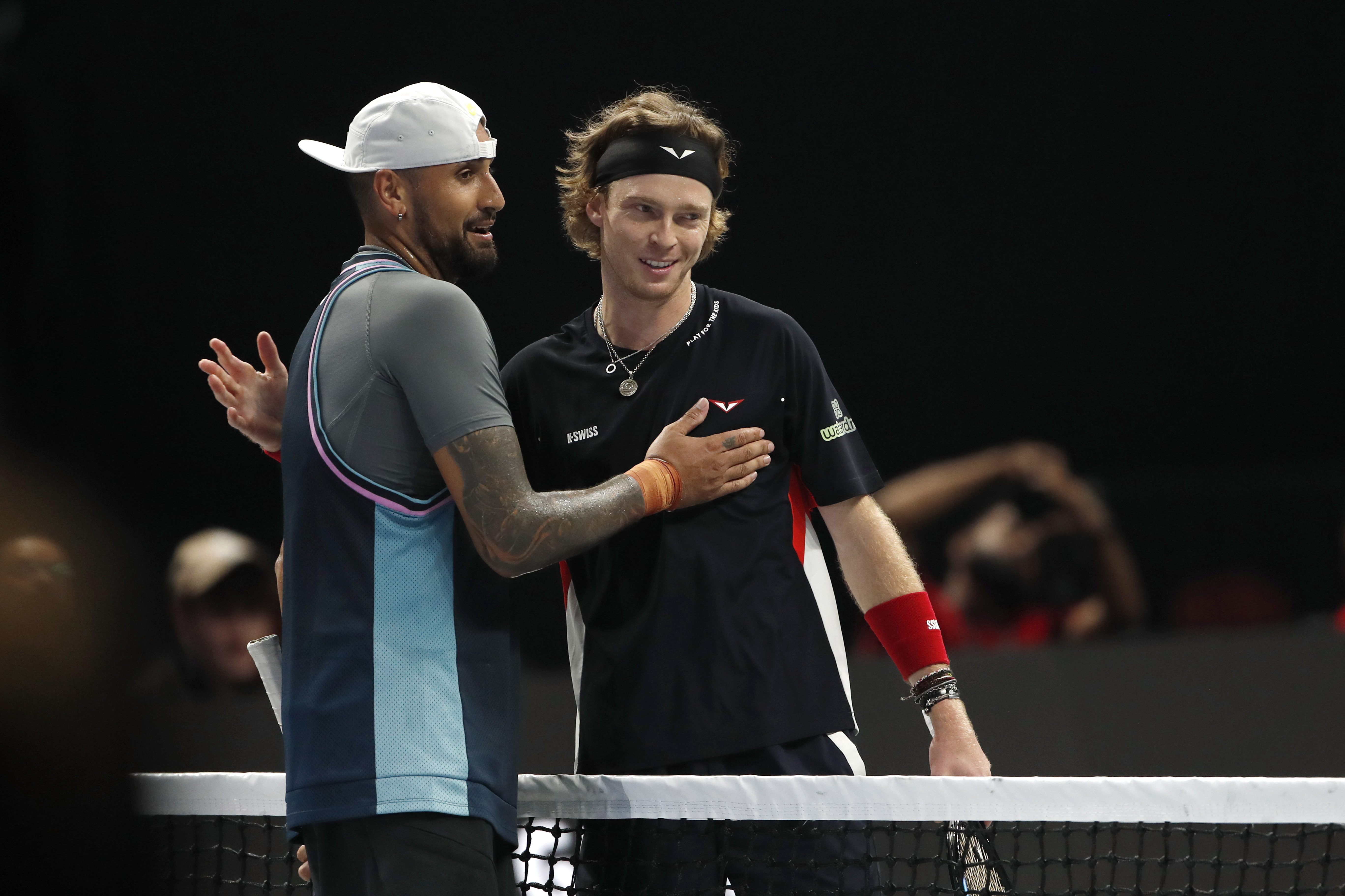 The Game Changers Falcons continued their impressive run in the World Tennis League’s third season, claiming a hard-fought 24-21 victory over the Kites in their match at the Etihad Arena in Abu Dhabi on Friday. (Supplied/World Tennis League)