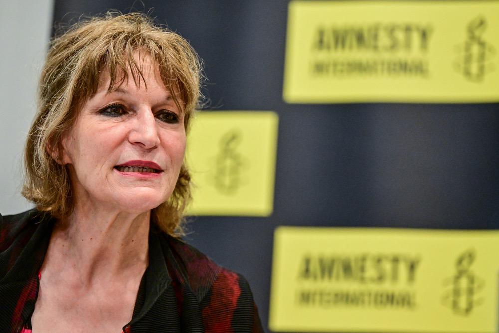 Amnesty’s Secretary General Agnes Callamard. (AFP/File)
