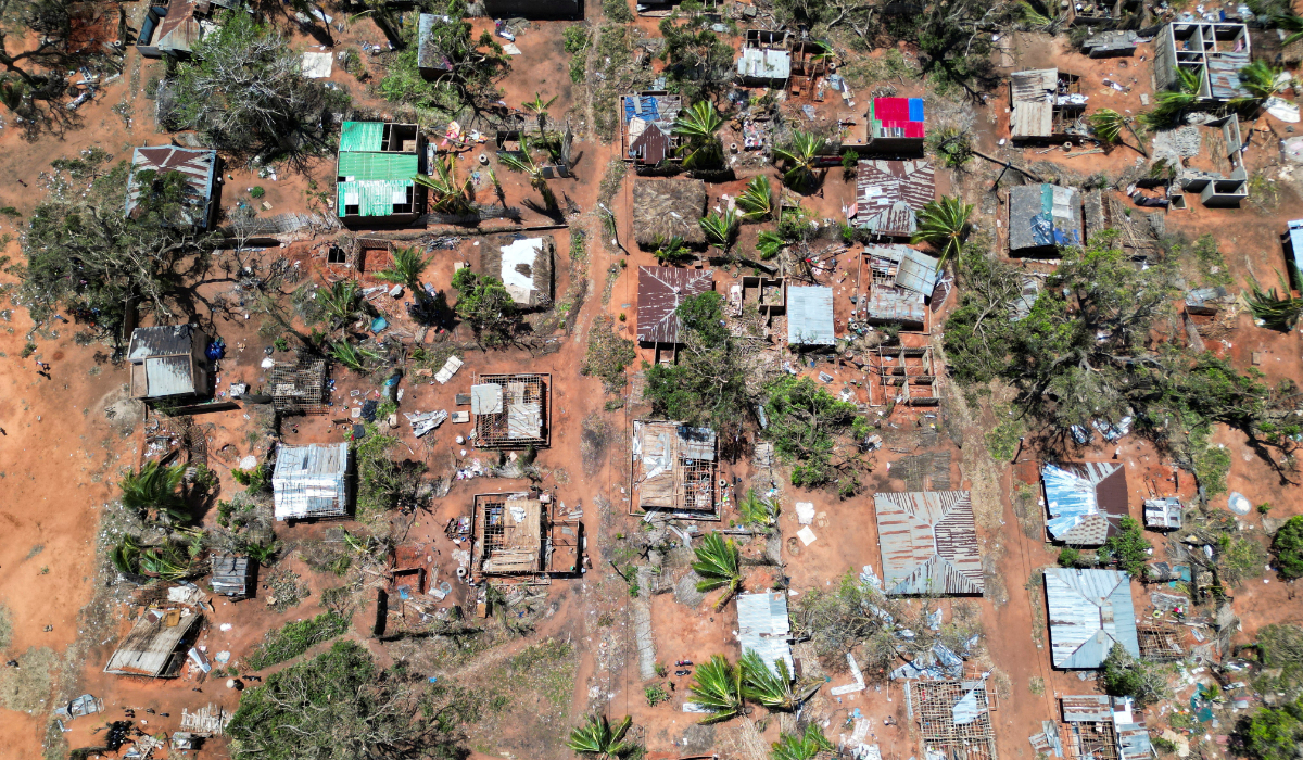 A drone view of destroyed houses and buildings following cyclone Chido in Pemba, Mozambique, December 18, 2024. (REUTERS)