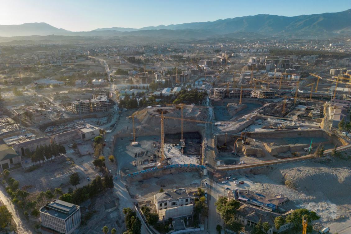 This aerial photograph shows construction sites of buildings in an area where buildings collapsed due to the February 6, 2023 earthquake, in the city of Antakya on October 24, 2024. (File/AFP)