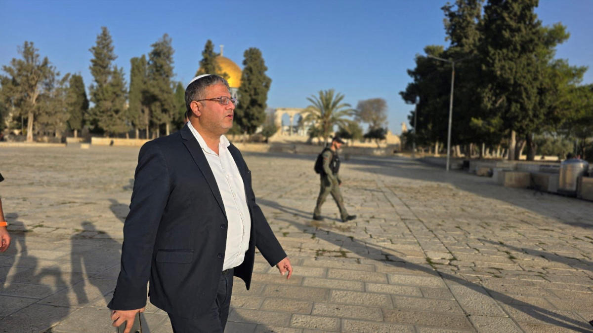 Israeli National Security Minister Itamar Ben-Gvir visits the Al-Aqsa compound. (Reuters)