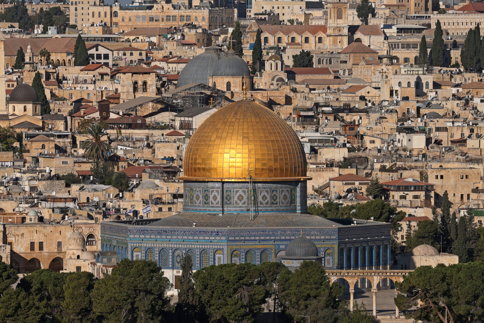 Al-Aqsa Mosque compound and its Dome of the Rock in the Old City in occupied East Jerusalem, Oct. 22, 2024 (AFP)