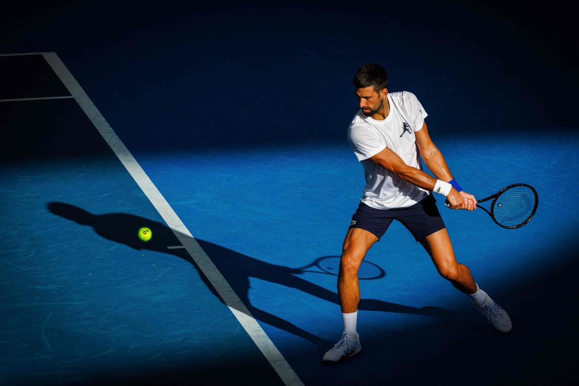 Serbian Novak Djokovic attends a training session before the Brisbane International tennis tournament in Brisbane on December 28, 2024. (AFP)