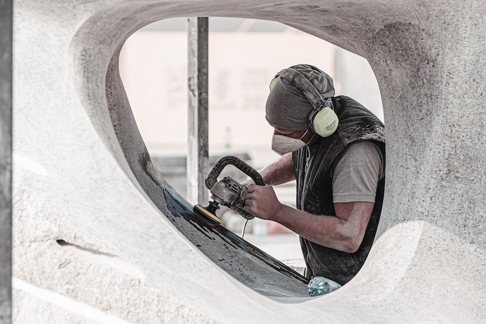 Using stone sourced from the Tuwaiq area, the completed pieces will be displayed around the city from Feb. 12 to 24 as part of the Kingdom’s national public art initiative. (Supplied)