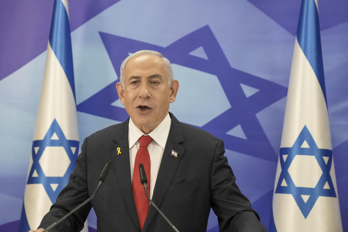 Israeli Prime Minister Benjamin Netanyahu speaks during a press conference in Jerusalem. (AP)