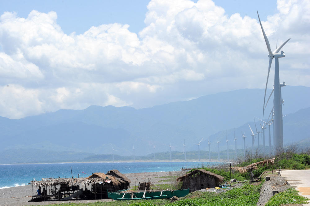 Phivolcs said the tremor struck the northern town of Bangui in Ilocos Norte province. Above, windmills on Bangui Bay in Ilocos Norte on May 4, 2013. (AFP)