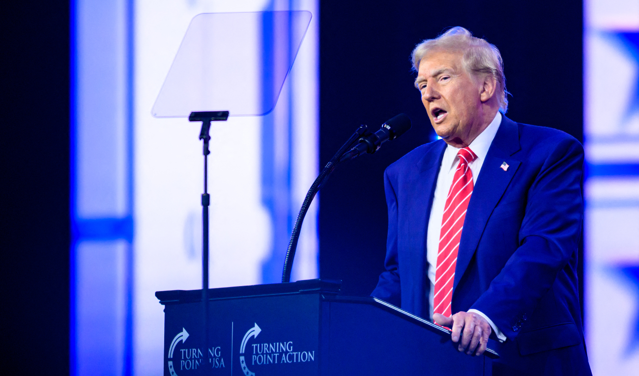 US President-elect Donald Trump speaks during Turning Point's annual AmericaFest 2024 in Phoenix, Arizona, on December 22, 2024. (AFP/File)