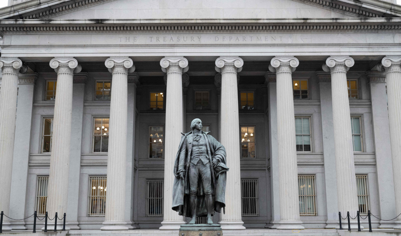 The US Treasury Department building is seen in Washington, DC, January 19, 2023. (AFP/File)