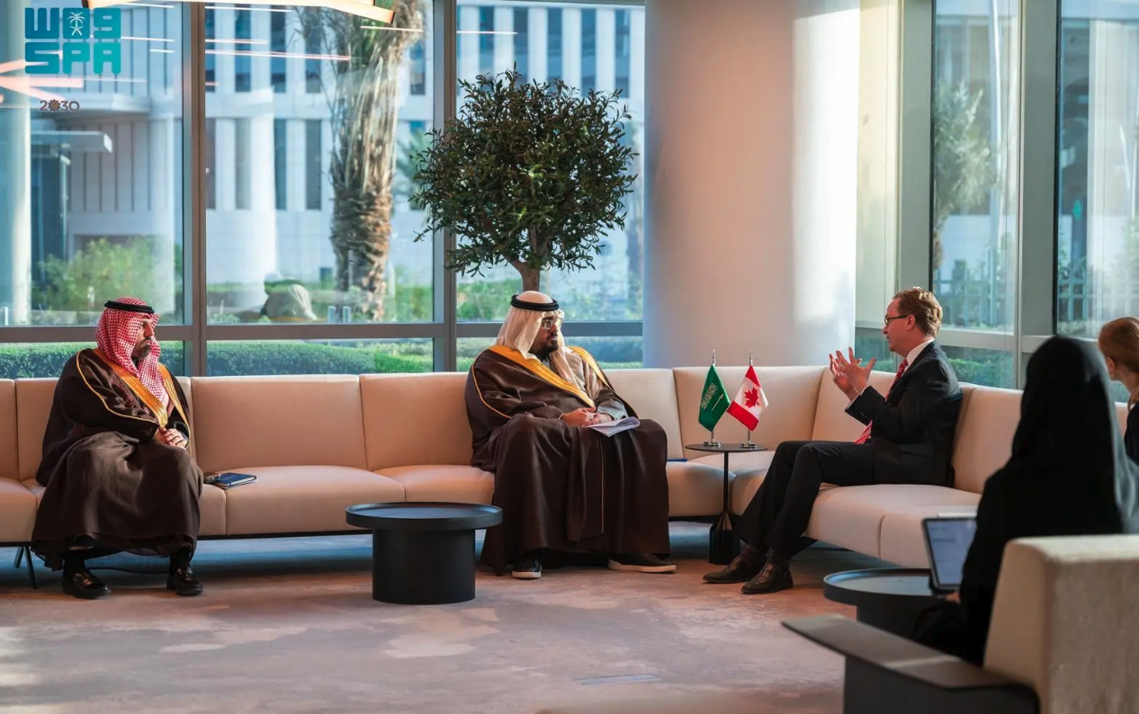 Minister of Economy and Planning Faisal Al-Ibrahim held talks with Jean-Philippe Linteau. SPA