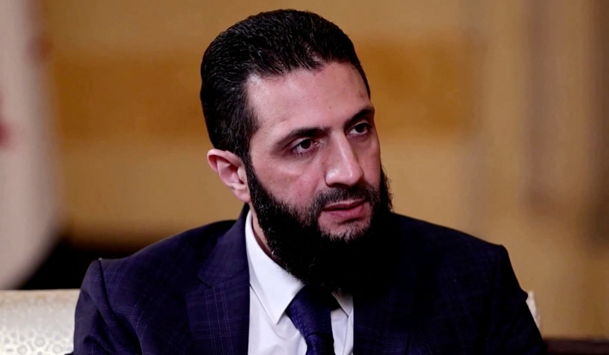 Syria's de facto leader Ahmed al-Sharaa speaks during an interview in Damascus, Syria, December 28, 2024. (REUTERS)