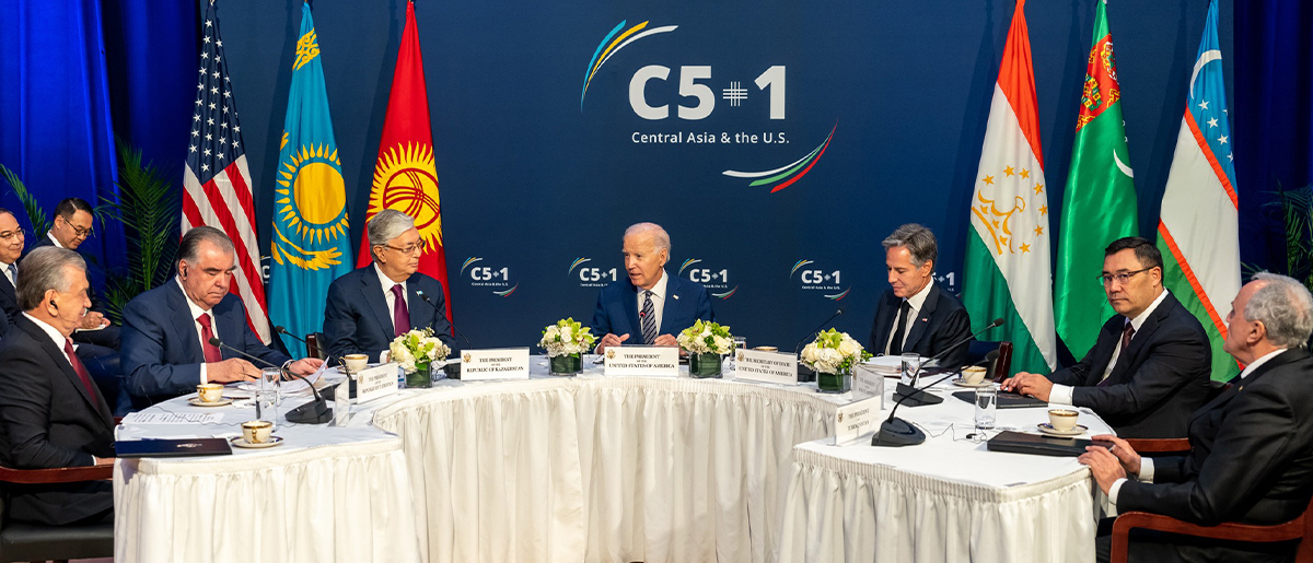 Outgoing US President Joe Biden at a C5+1 summit in New York City last year. (US Consulate in Kazakhstan/File Photo)