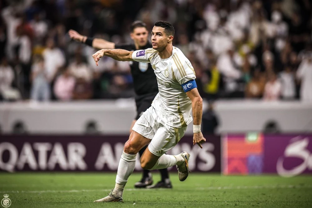 Cristiano Ronaldo scored a brace as more than 37,000 fans filled Al-Bayt Stadium in Qatar to watch Al-Nassr edge local side Al-Gharafa 3-1. (X: @AlNassrFC_EN)