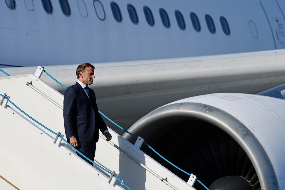 French President Emmanuel Macron’s arrival in Riyadh for a three-day state visit is a testament to the deepening ties between France and Saudi Arabia. (AFP)