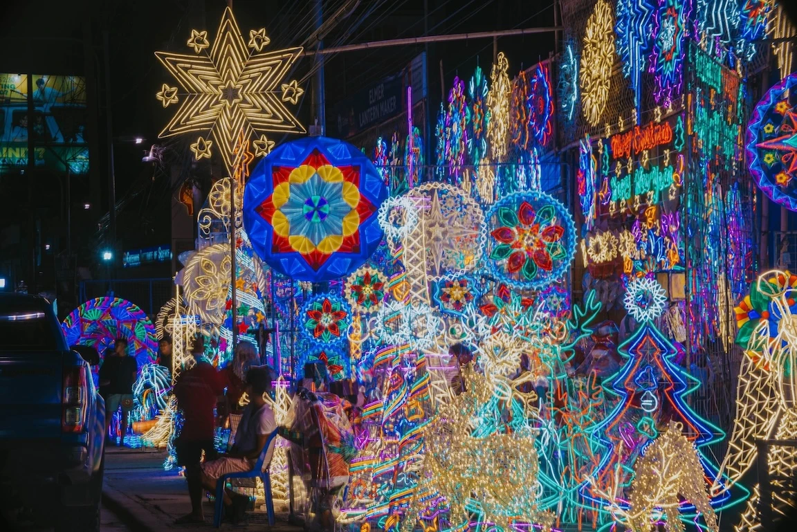 Parol, the traditional Filipino Christmas lanterns, are on sale on a street in San Fernando, Pampanga. (Gerald Gloton)