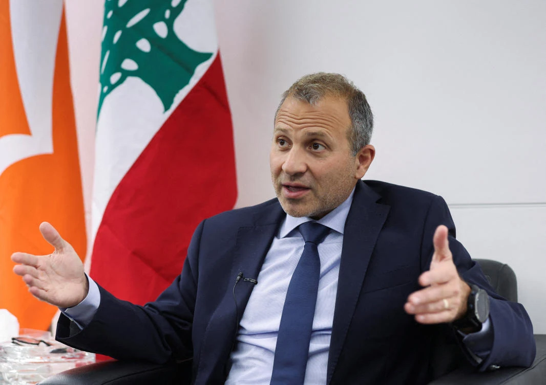 File photo: Gebran Bassil, a Christian member of parliament and former minister gestures as he speaks during an interview with Reuters in Sin-el-fil, Lebanon October 13, 2022. (REUTERS)
