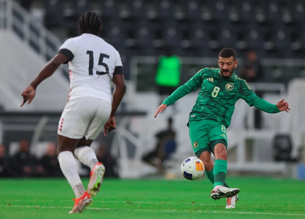 The Green Falcons played Trinidad and Tobago, as part of preparations for the 26th Arabian Gulf Cup, at Al-Shabab Club Stadium in Riyadh. (Supplied)