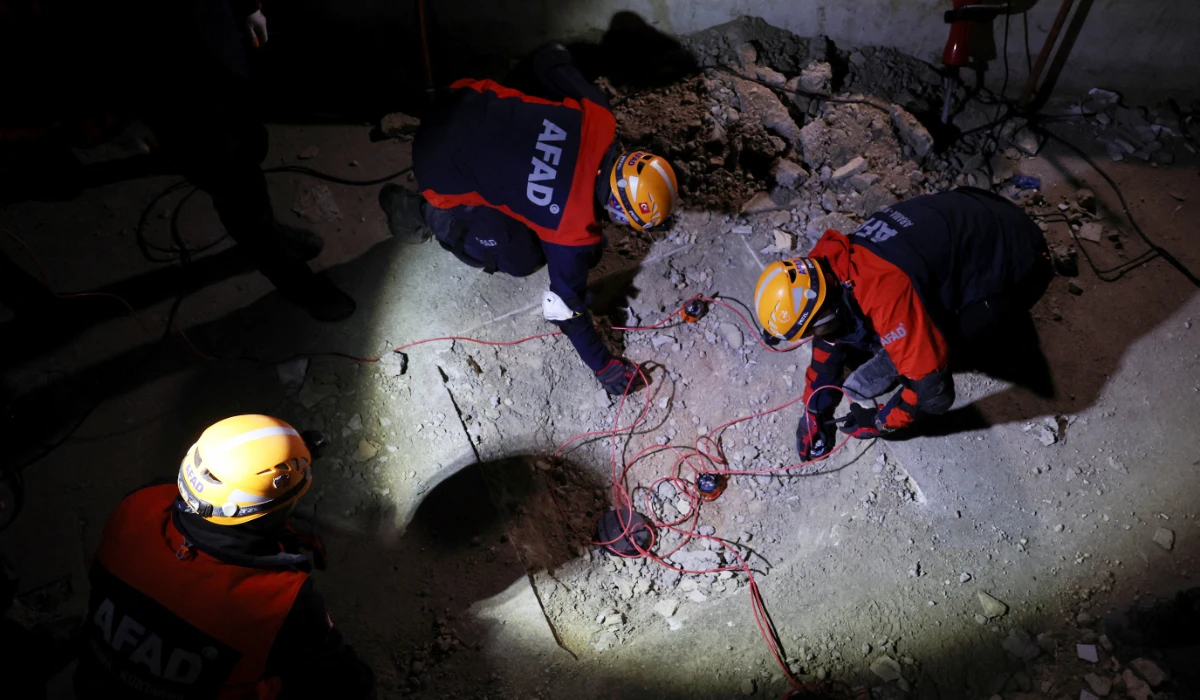 Turkey's Disaster and Emergency Management Authority (AFAD) teams work in Sednaya prison, which was known as a slaughterhouse under Syria's Bashar al-Assad rule, after al-Assad's ouster, in Sednaya, Syria, December 17, 2024. (REUTERS)