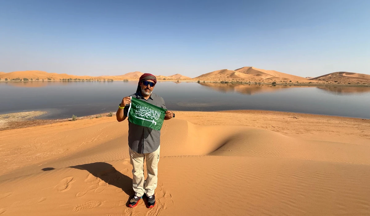 From battling the weather to navigating endless dunes, crossing the Empty Quarter solo pushed Badr Al-Shaibani to the limit both physically and mentally. (Supplied)
