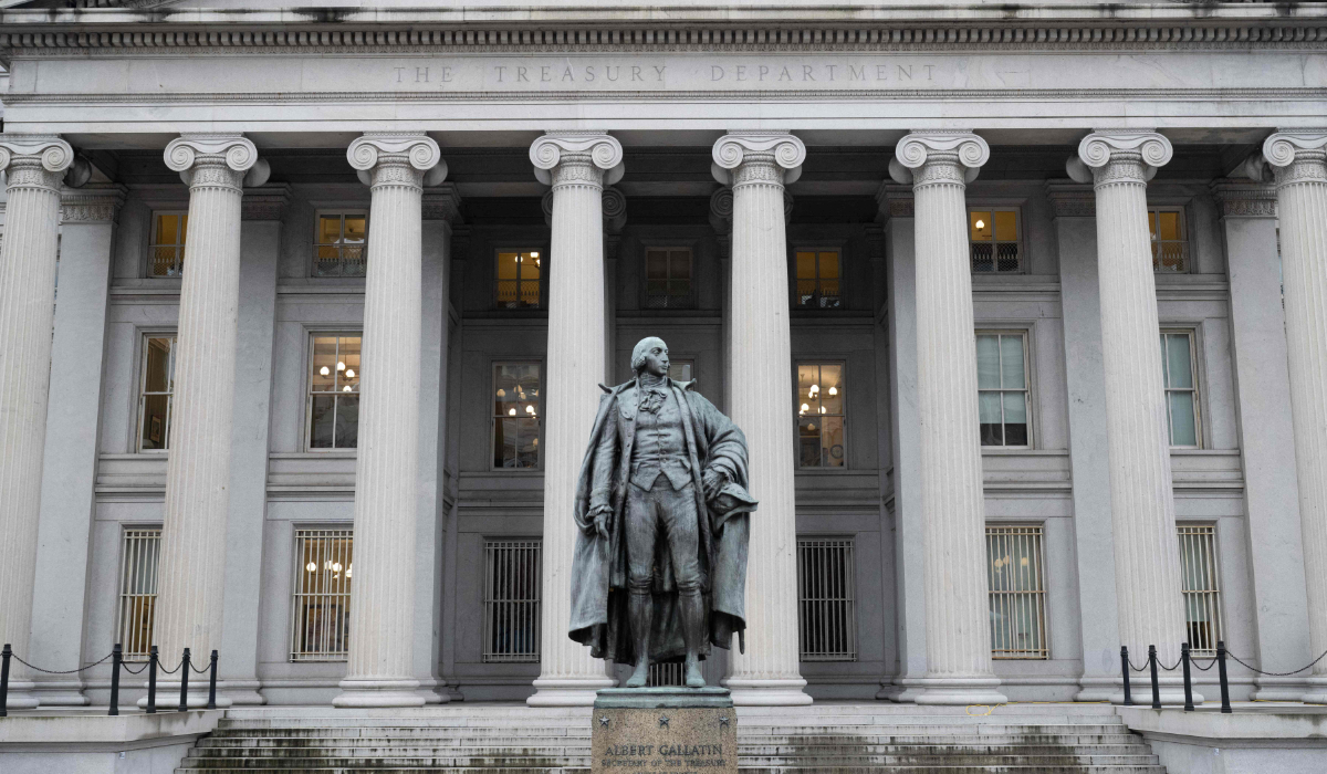 The US Treasury Department building is seen in Washington, DC, January 19, 2023. (AFP)