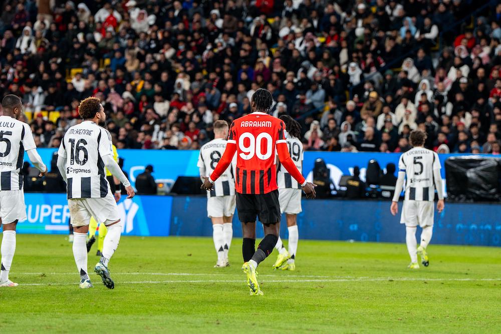 England striker Tammy Abraham helped inspire AC Milan’s comeback win against Juventus in the Italian Super Cup semifinal. (AN Photo/Abdulrahman Shulhoub)