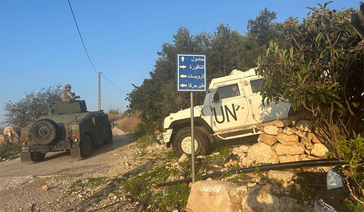 Lebanese army vehicles have gathered in the south of Tyre in preparation for their entry to Naqoura. (Supplied)