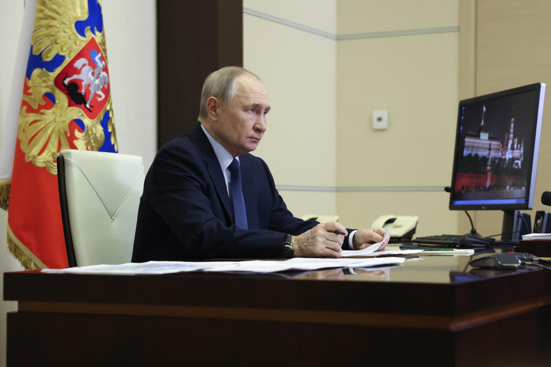 Russian President Vladimir Putin ‘has repeatedly stated his openness to contact with international leaders, including the US president,’ according to his spokesperson. (Sputnik, Kremlin Pool Photo via AP)