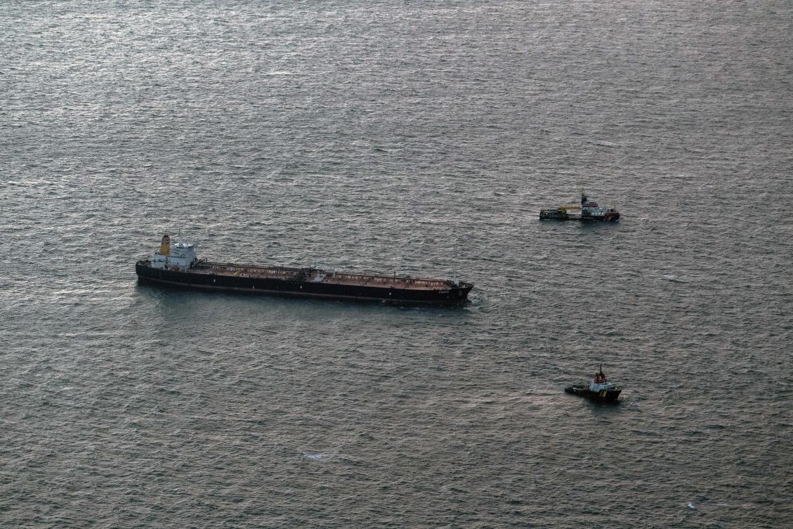 The oil tanker “Eventin” off the coast of the island of Ruegen, Germany, Friday Jan. 10, 2025. (dpa/AP)