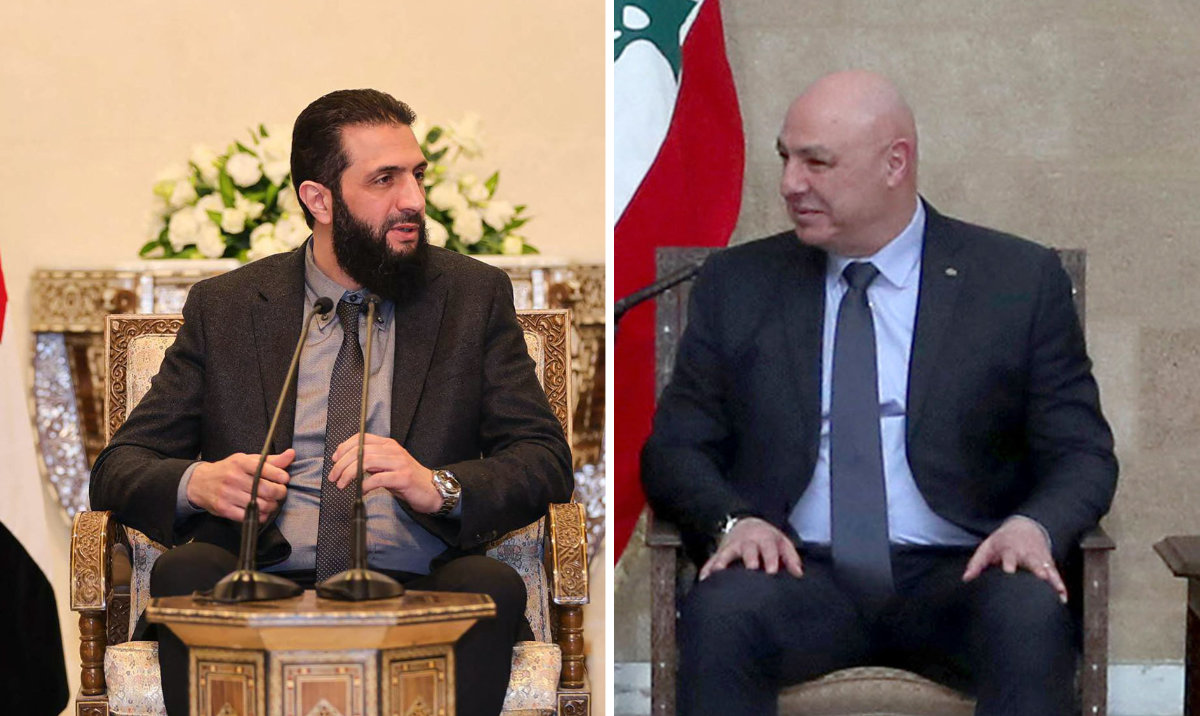 Combo image showing Syria's new leader Ahmed Al-Sharaa (L) and Lebanon's newly elected President Joseph Aoun. (AFP photos)