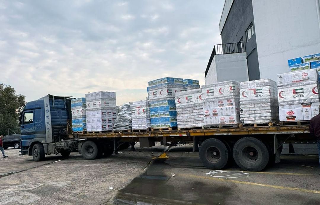 Aid supplies from the UAE arrived in Lebanon, Jan. 12 (WAM)