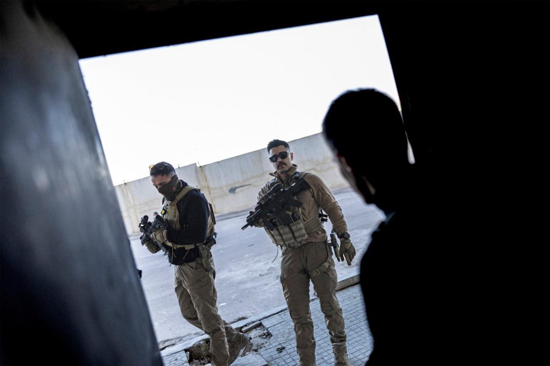 Turkish security forces members stand guard as a delegation from the Turkish Disaster and Emergency Management Presidency (AFAD) arrives at Saydnaya prison to search for prisoners, in the town of Saydnaya about 28 kilometres north of Damascus on December 16, 2024. (File/AFP)