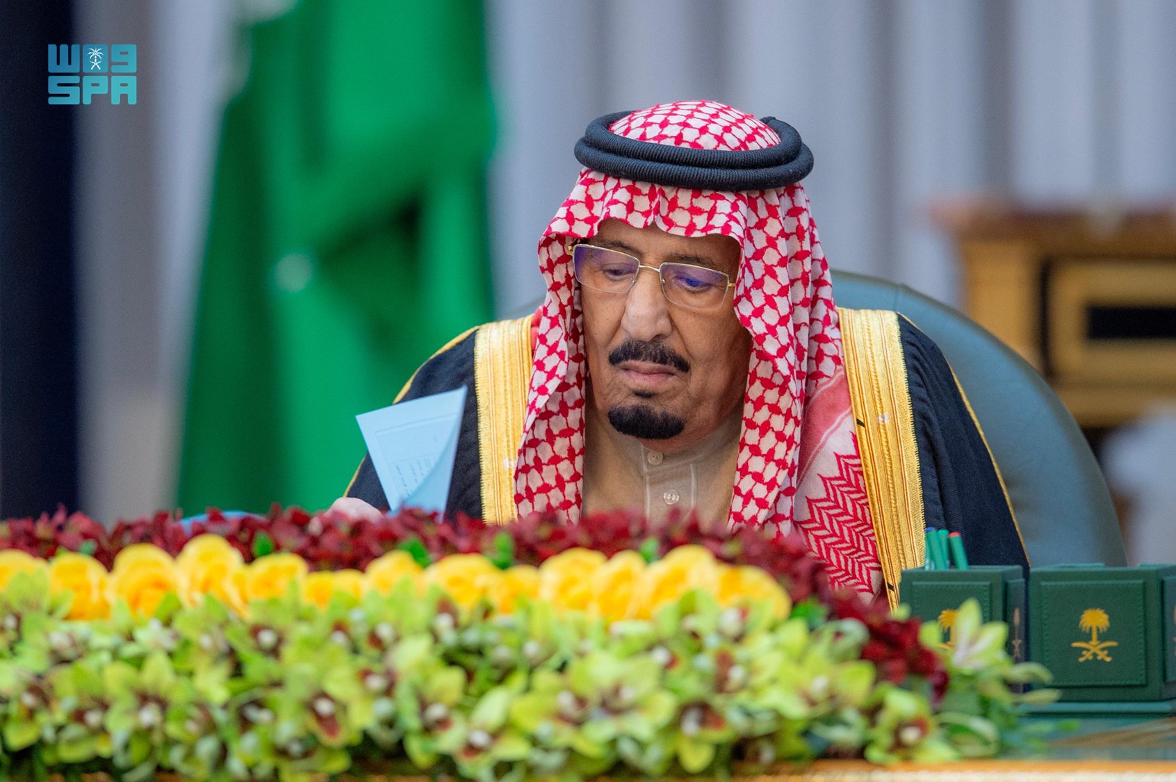 Saudi King Salman chairs cabinet weekly meeting. (SPA)