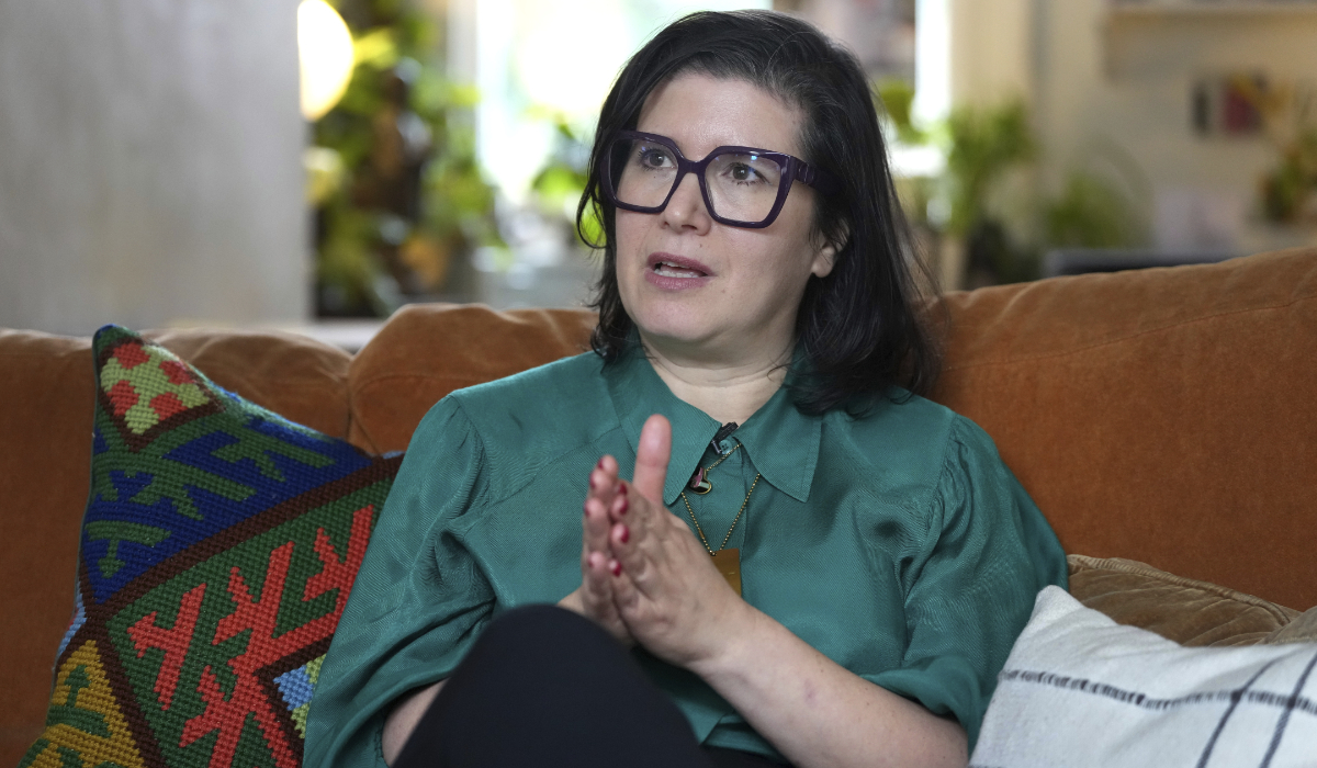 Sharone Lifschitz, whose father, Oded Lifshitz, was abducted by Hamas militants, is seen at her home in London, Friday, Jan. 17, 2025. (AP)