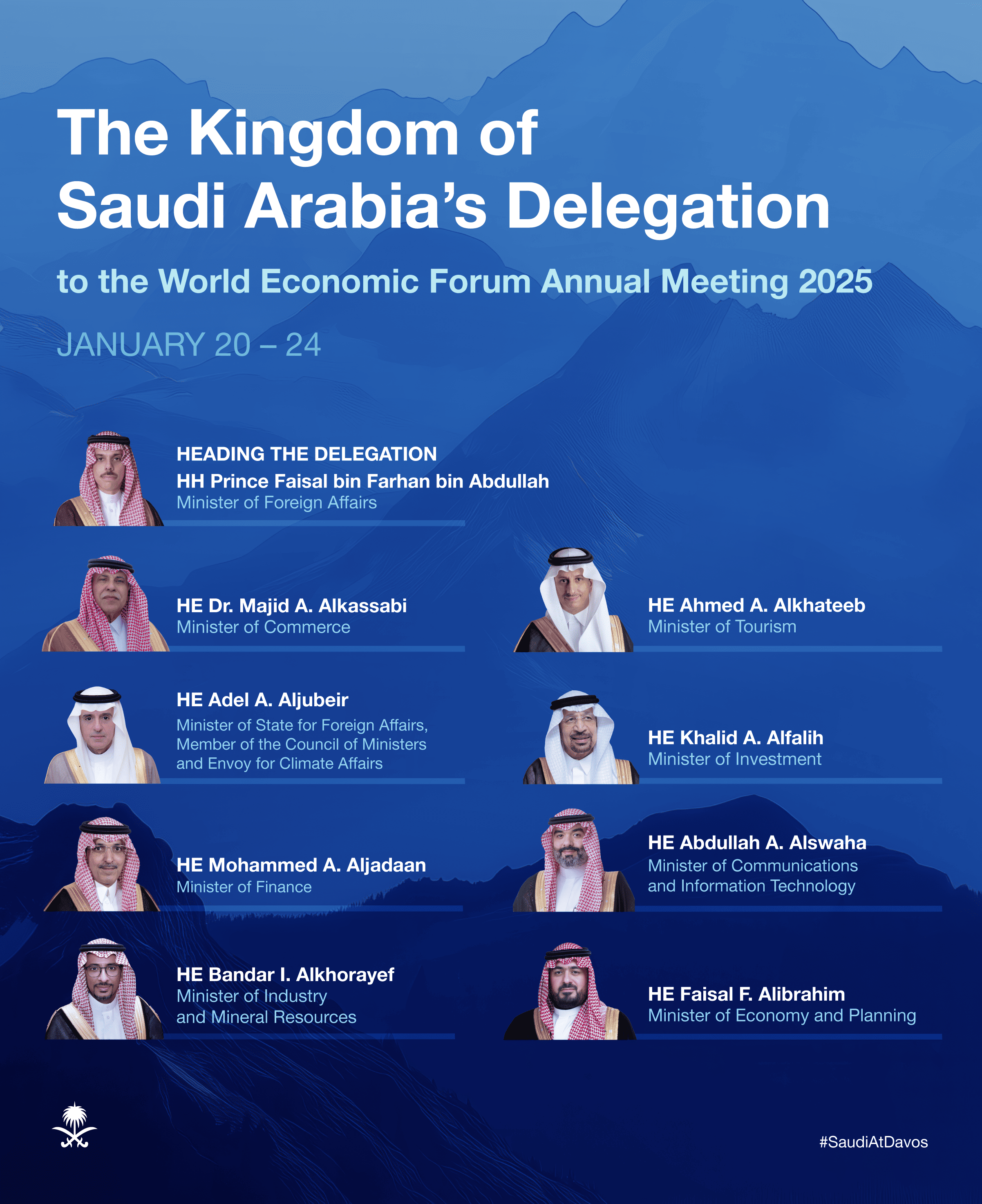 Foreign minister Prince Faisal bin Farhan will lead the Kingdom’s delegation attending the World Economic Forum annual meeting in Davos next week. (X/@MEPSaudi)