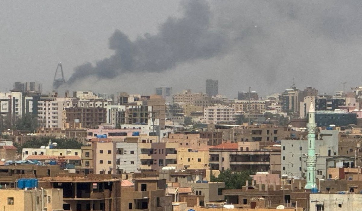 Plumes of smoke rise during clashes between the paramilitary Rapid Support Forces and the army in Khartoum, Sudan, September 26, 2024. (REUTERS)