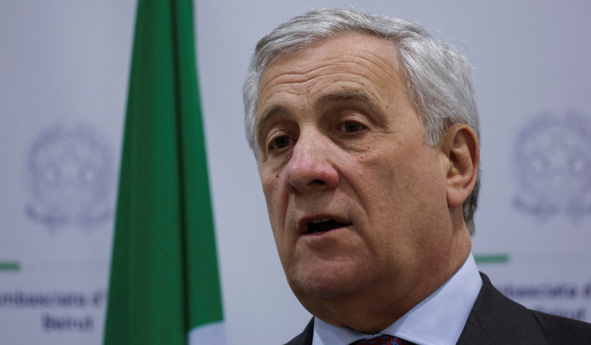 Italian Foreign Minister Antonio Tajani speaks during a press conference in Baabda, Lebanon, January 10, 2025. (REUTERS)