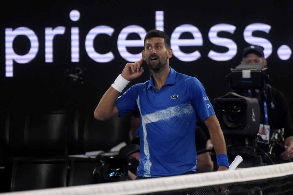 Australian broadcaster Tony Jones had mocked Novak Djokovic and the Serbian fans who had gathered outside Channel Nine’s broadcast booth at Melbourne Park on Friday. (AP)